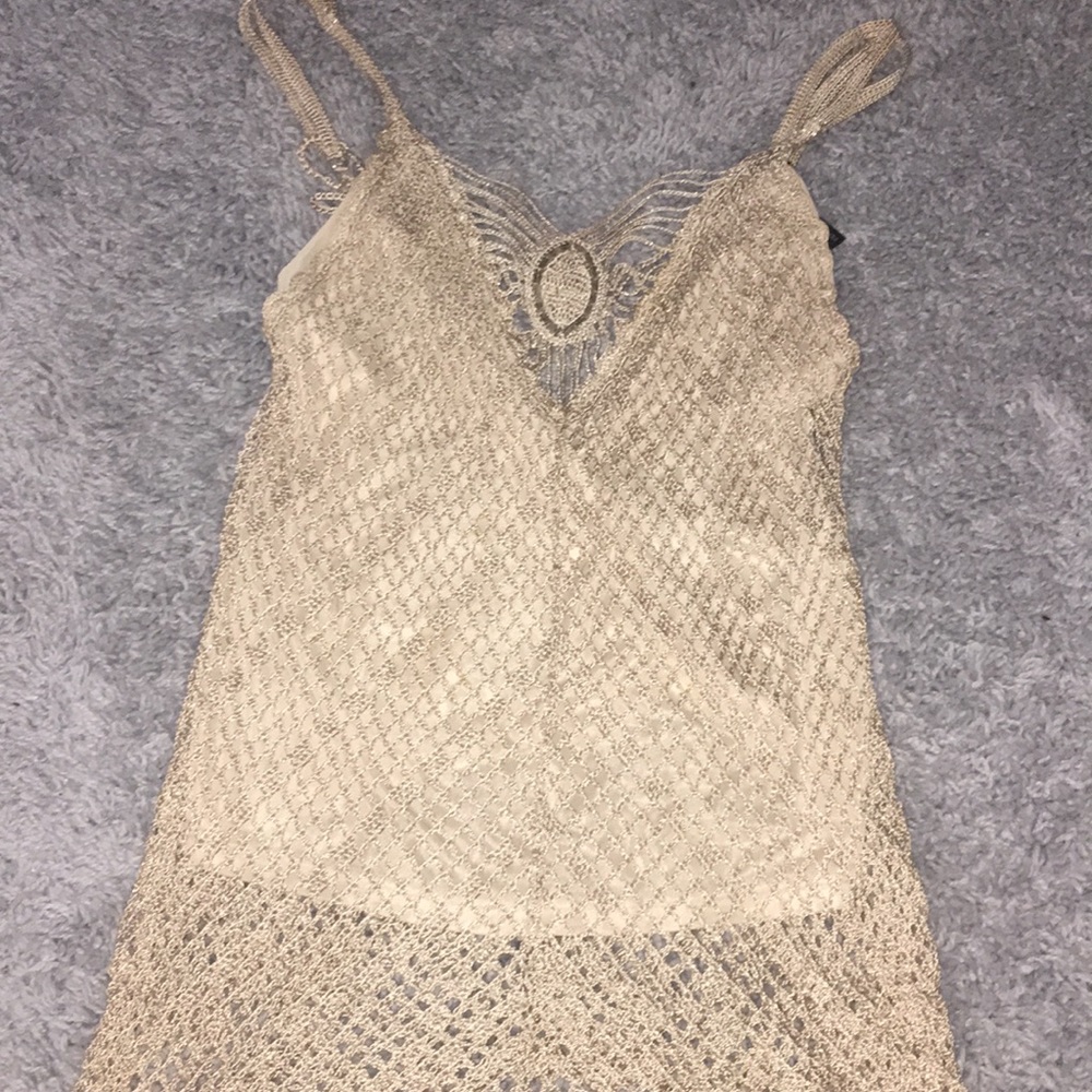 fancy glittery gold long  tang top  shirt